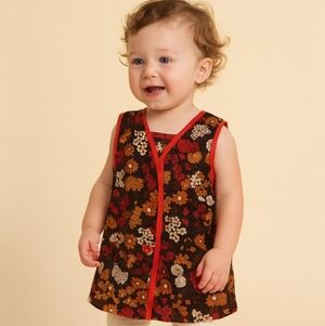 Girls Vintage Corduroy Sleeveless Jumper Dress Sz 3 *MISSING BELT*